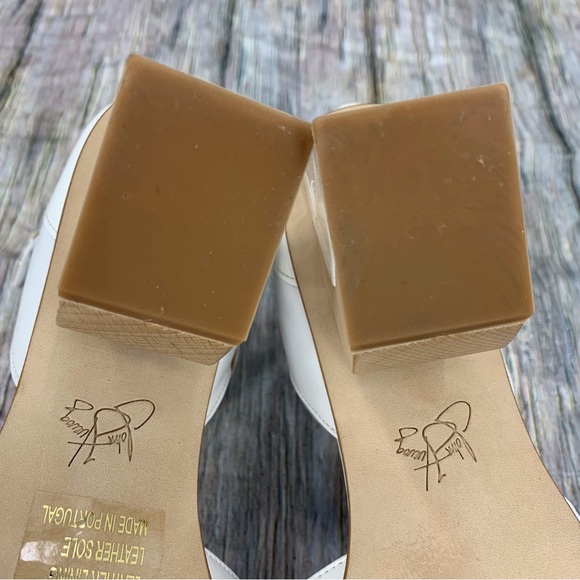 John Fluevog Modern Living Slant White Ankle Strap Heels, 9.5 - Picture 13 of 16